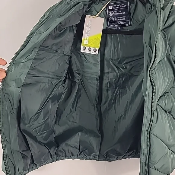 NEW Mountain Warehouse Chill Kids Green Puffer Jacket Sz 9-10 NWT - Picture 7 of 10